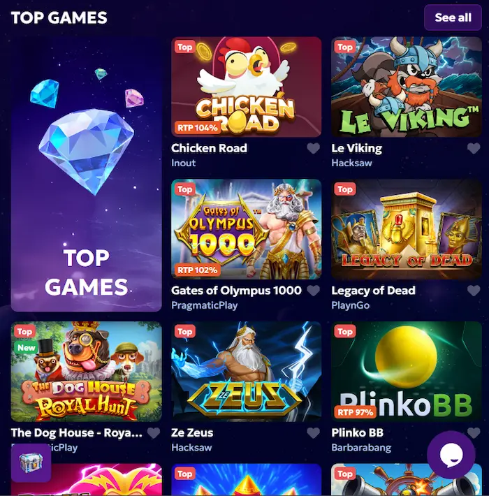 Winarius Casino games